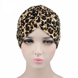 Leopard Cheetah PRE-TIED HEADWRAP - Pre-Tied Turban, Pre Tied Head Scarf, Head